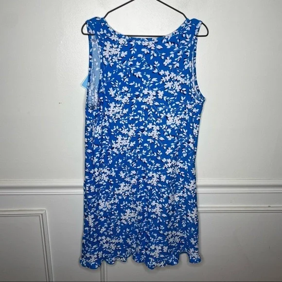 Draper James Blue Floral Ruffle Hem Tank Dress Womens L/XL NWT - Picture 7 of 9